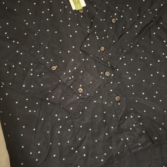Marine Layer Starry Print Relaxed Fit Long Sleeve Shirt Black Large button down - Picture 11 of 16
